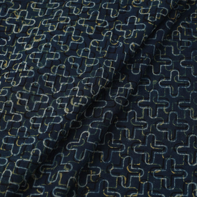 Blue - Block Print Cotton Natural Dyed Ajrakh Fabric 41