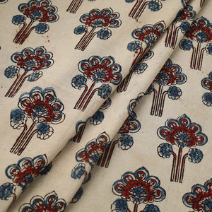 Beige - Block Print Cotton Natural Dyed Ajrakh Fabric 47
