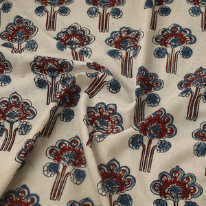 Beige - Block Print Cotton Natural Dyed Ajrakh Fabric 47