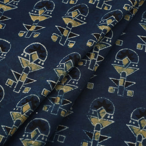 Blue - Block Print Cotton Natural Dyed Ajrakh Fabric 48
