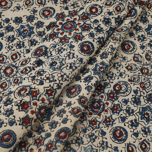 Beige - Block Print Cotton Natural Dyed Ajrakh Fabric 52