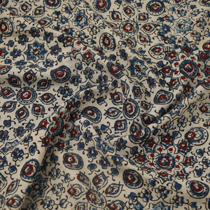 Beige - Block Print Cotton Natural Dyed Ajrakh Fabric 52