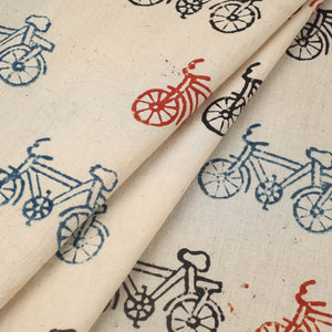 Beige - Block Print Cotton Natural Dyed Ajrakh Fabric 54