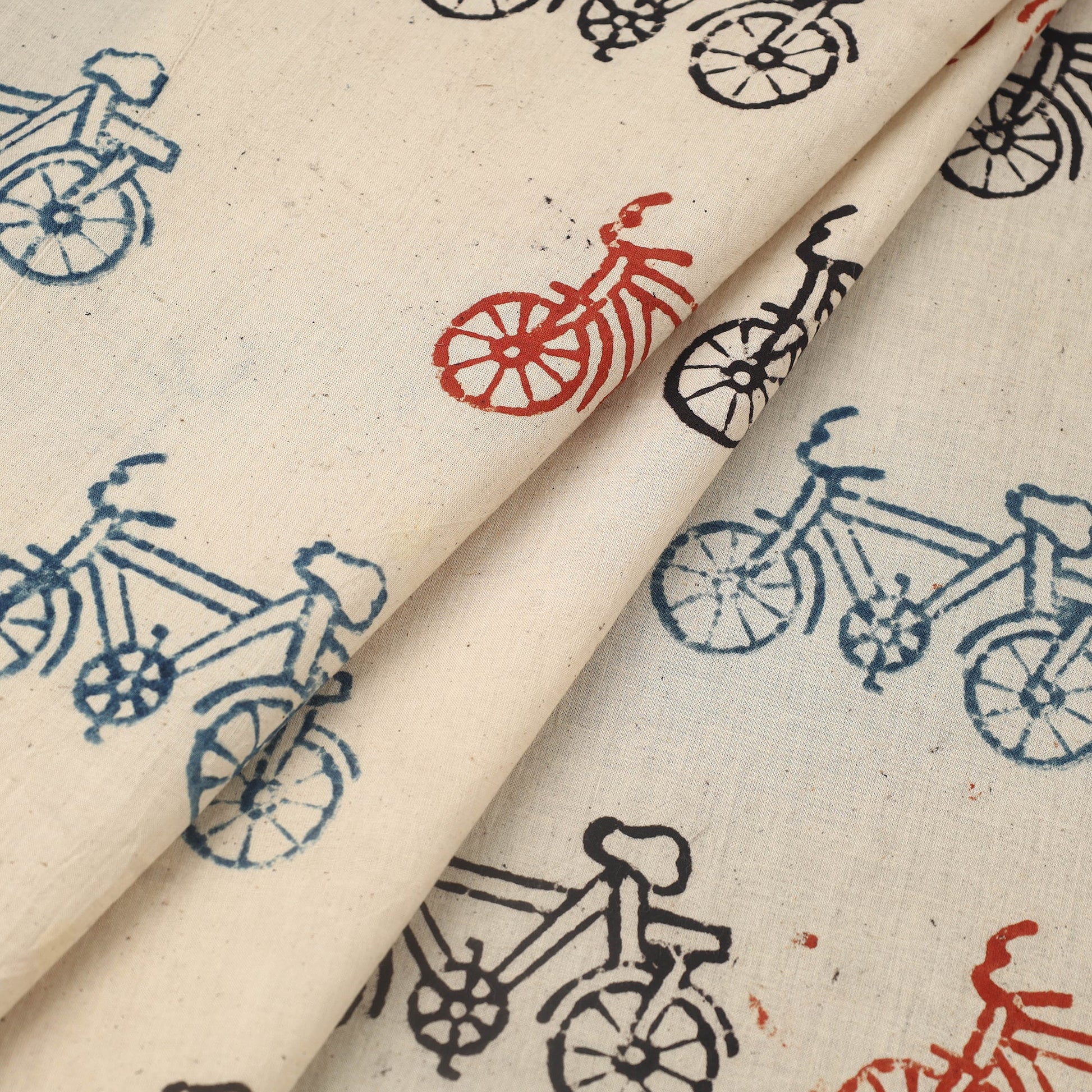 Beige - Block Print Cotton Natural Dyed Ajrakh Fabric 54