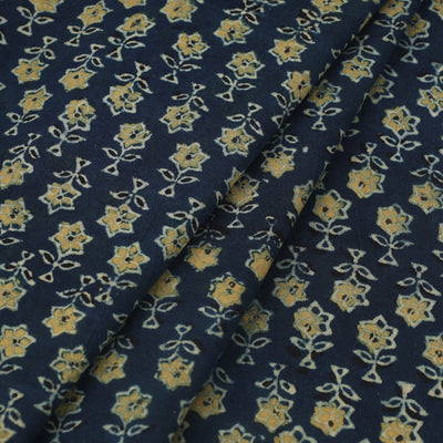 Blue - Block Print Cotton Natural Dyed Ajrakh Fabric 58
