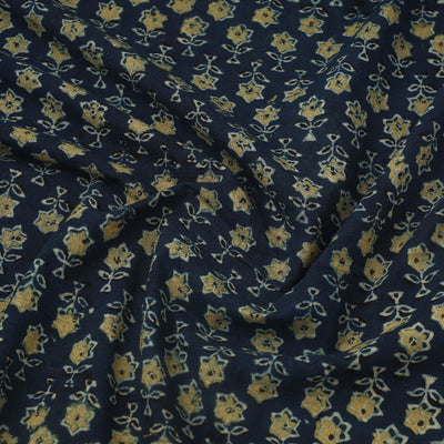 Blue - Block Print Cotton Natural Dyed Ajrakh Fabric 58