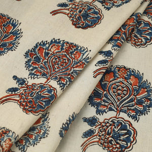 Beige - Block Print Cotton Natural Dyed Ajrakh Fabric 62