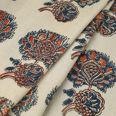 Beige - Block Print Cotton Natural Dyed Ajrakh Fabric 62