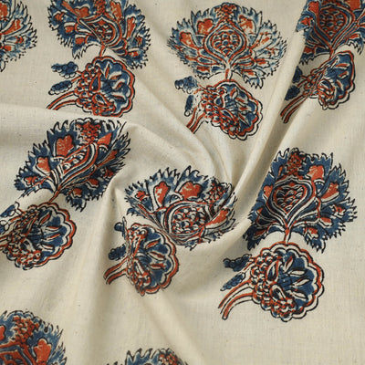 Beige - Block Print Cotton Natural Dyed Ajrakh Fabric 62