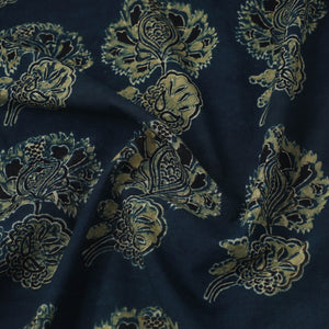 Blue - Block Print Cotton Natural Dyed Ajrakh Fabric 63