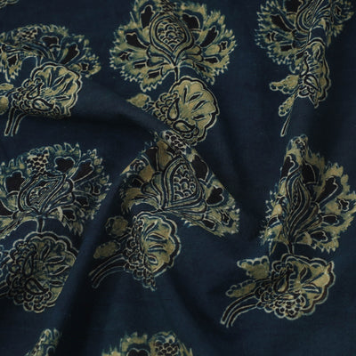 Blue - Block Print Cotton Natural Dyed Ajrakh Fabric 63