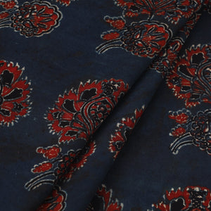 Blue - Block Print Cotton Natural Dyed Ajrakh Fabric 65