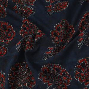 Blue - Block Print Cotton Natural Dyed Ajrakh Fabric 65