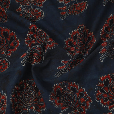 Blue - Block Print Cotton Natural Dyed Ajrakh Fabric 65