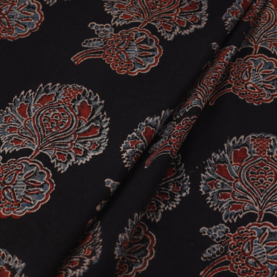 Black - Block Print Cotton Natural Dyed Ajrakh Fabric 66