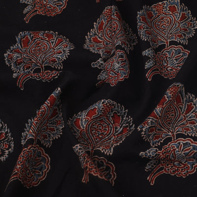 Black - Block Print Cotton Natural Dyed Ajrakh Fabric 66