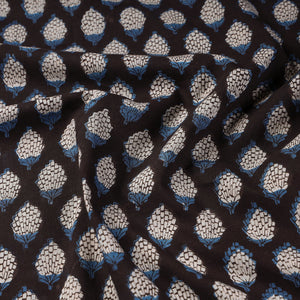 Black - Dabu Bagru Block Print Cotton Fabric