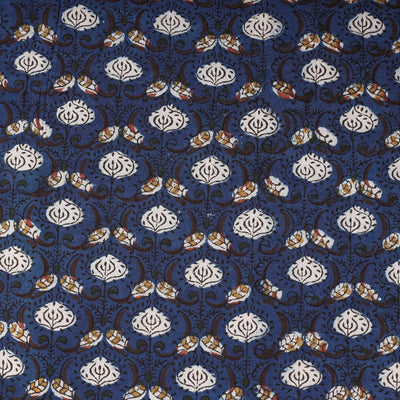 Blue - Bagru Block Print Cotton Fabric