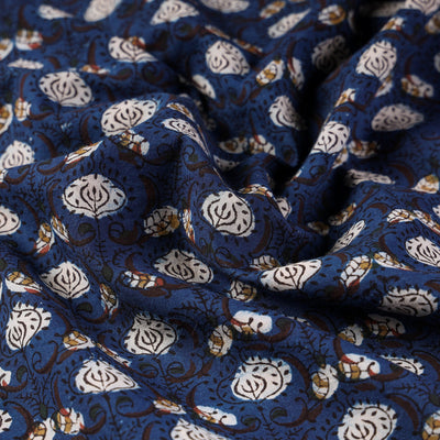 Blue - Bagru Block Print Cotton Fabric