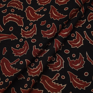 Black - Natural Dyed Cotton Bindaas Block Print Fabric 09