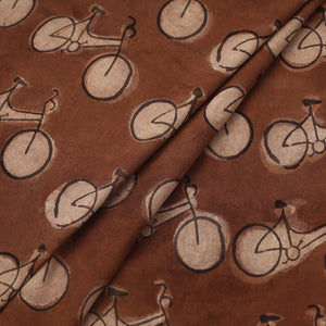 Brown - Natural Dyed Cotton Bindaas Block Print Fabric 12