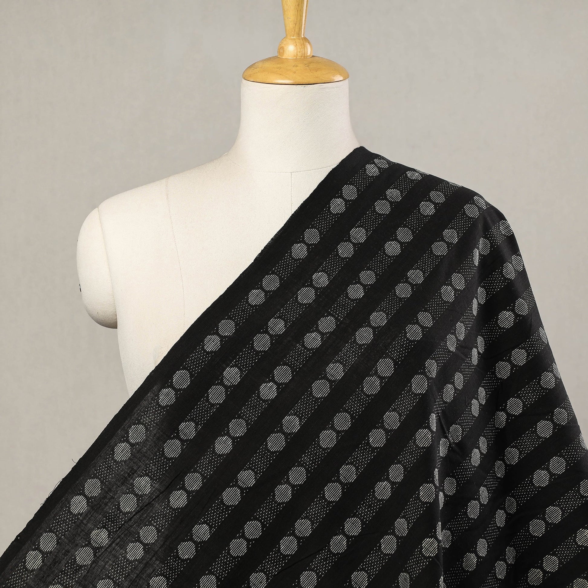Black - Jacquard Prewashed Cotton Fabric