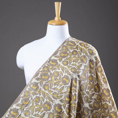 Beige - Vanaspati Bagru Block Print Cotton Fabric