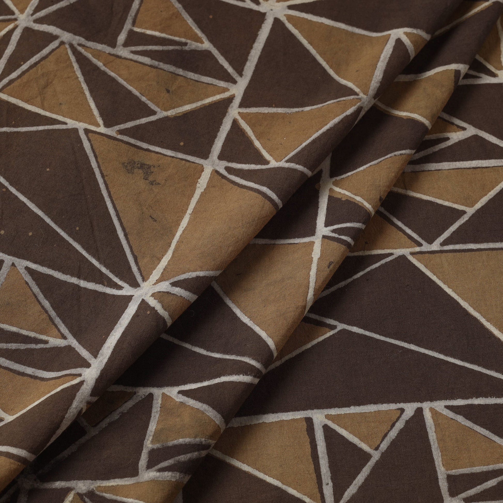 Brown - Akola Hand Block Printed Cotton Fabric