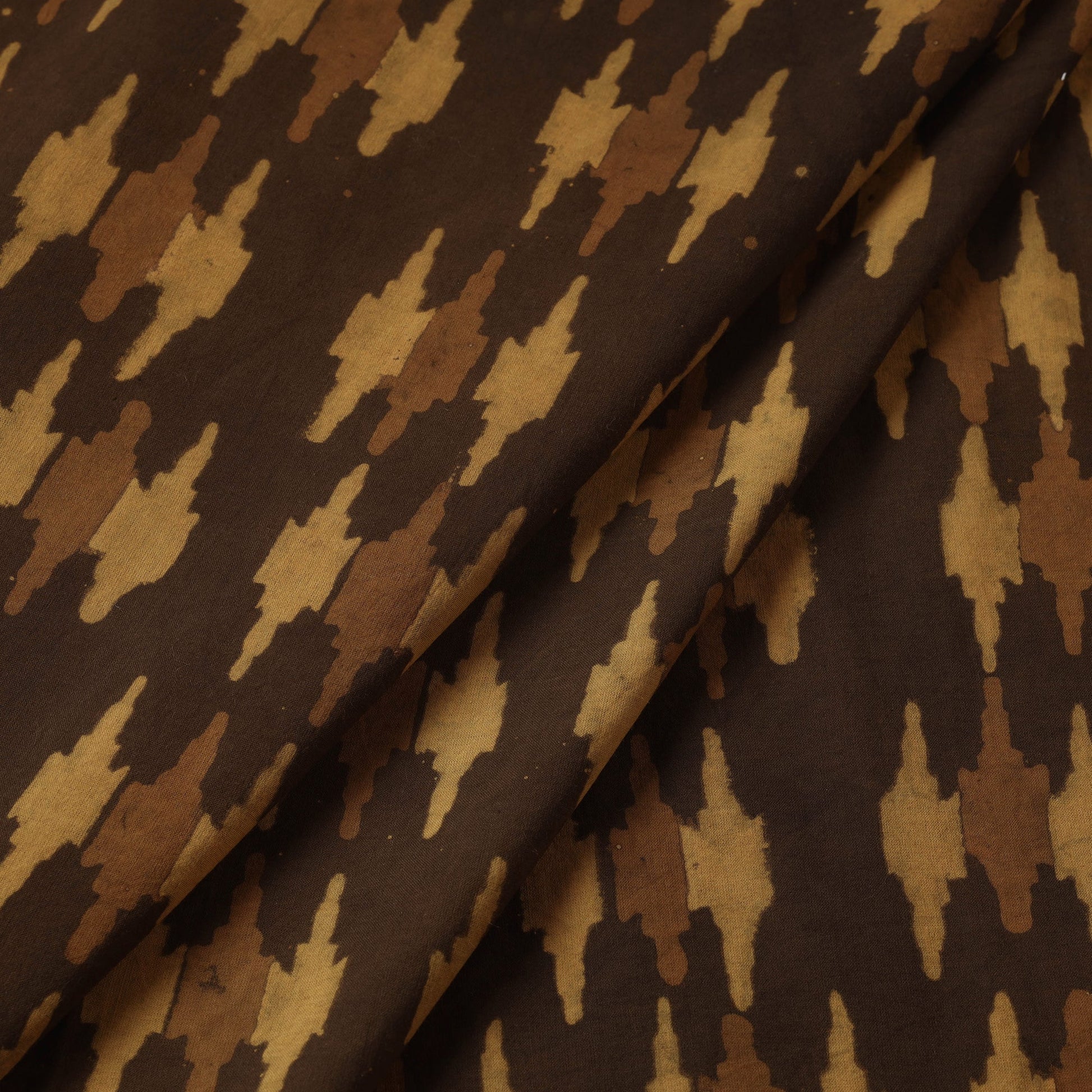 Brown - Akola Hand Block Printed Cotton Fabric