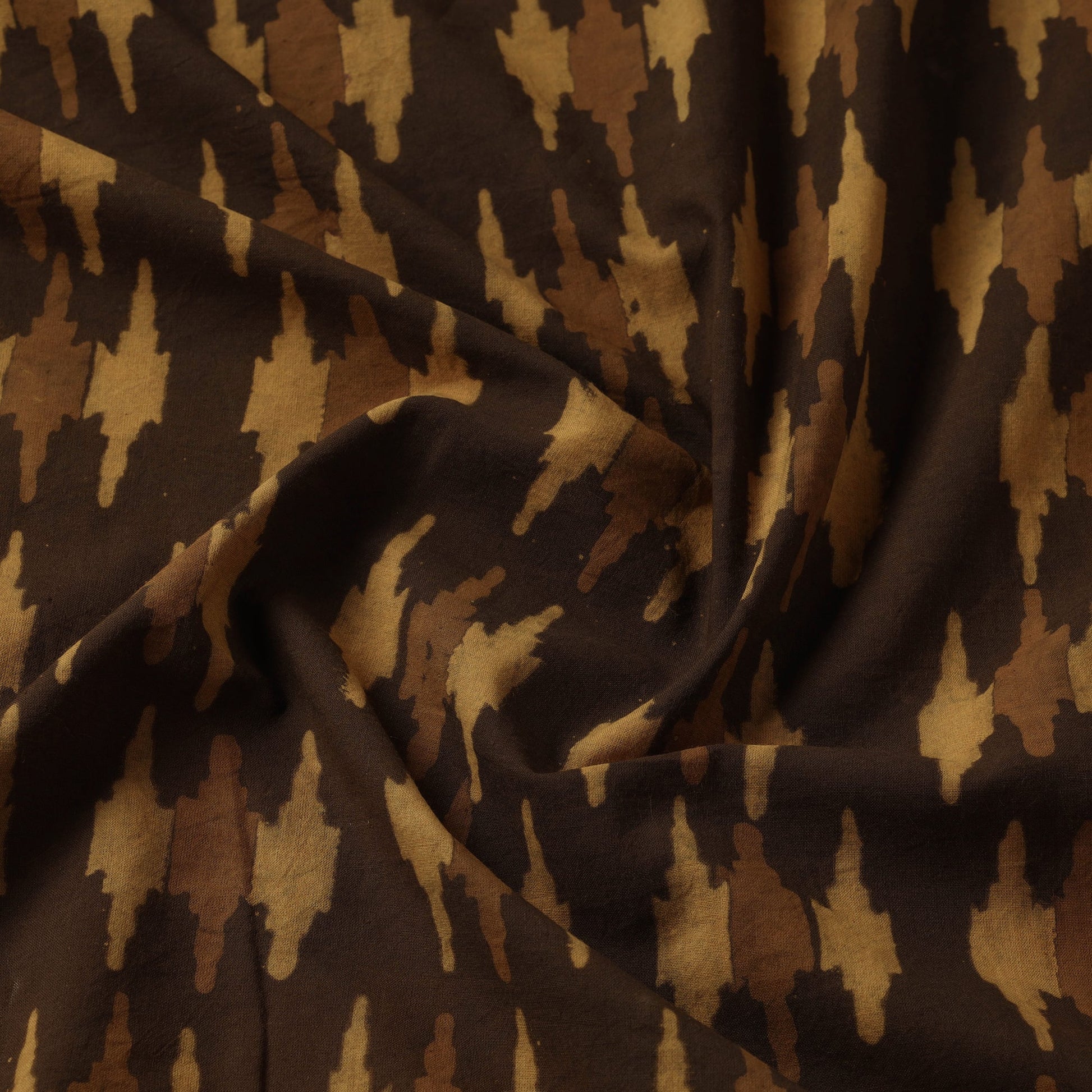 Brown - Akola Hand Block Printed Cotton Fabric