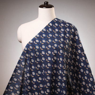 Blue - Bagru Block Print Cotton Fabric