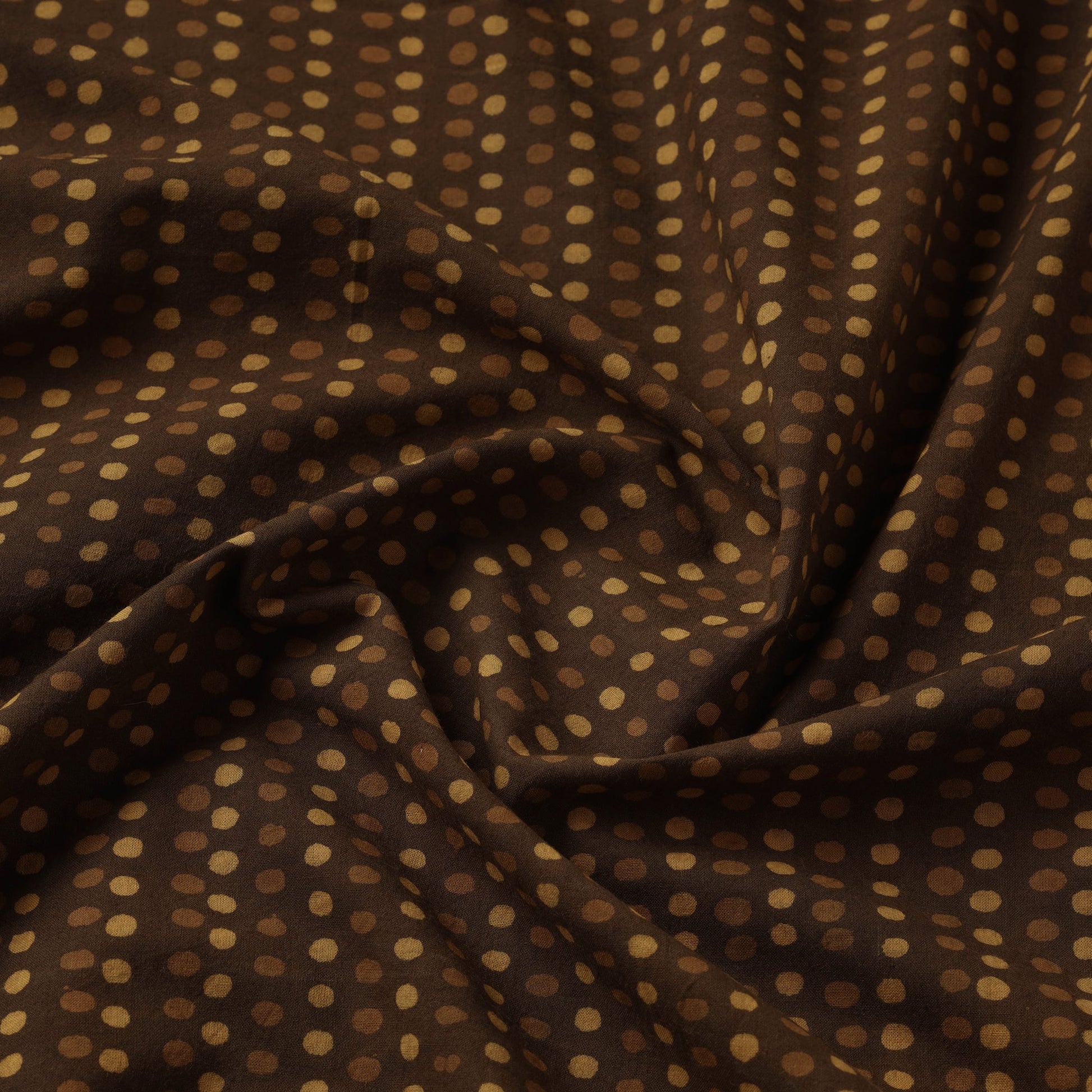 Brown - Akola Hand Block Printed Cotton Fabric