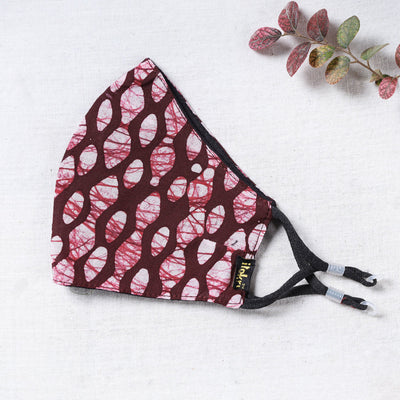 Batik Block Print Cotton 3 Layer Snug Fit Face Cover