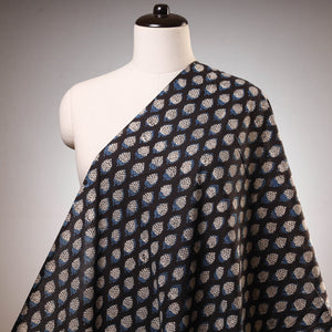 Black - Dabu Bagru Block Print Cotton Fabric