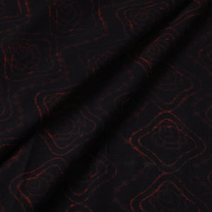 Black - Akola Hand Block Printed Cotton Fabric