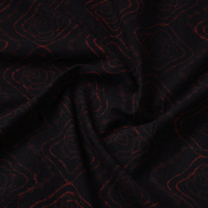 Black - Akola Hand Block Printed Cotton Fabric