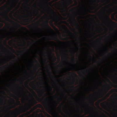 Black - Akola Hand Block Printed Cotton Fabric