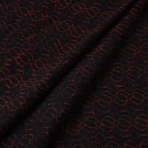 Black - Akola Hand Block Printed Cotton Fabric