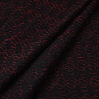 Black - Akola Hand Block Printed Cotton Fabric