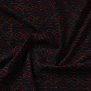 Black - Akola Hand Block Printed Cotton Fabric