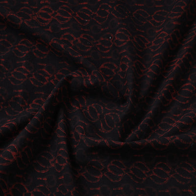 Black - Akola Hand Block Printed Cotton Fabric