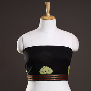 Black - Shibori Tie-Dye Cotton Blouse Piece