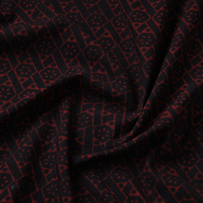 Black - Akola Hand Block Printed Cotton Fabric