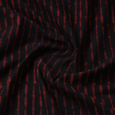 Black - Akola Hand Block Printed Cotton Fabric