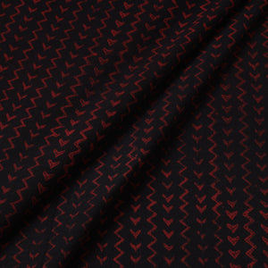Black - Akola Hand Block Printed Cotton Fabric
