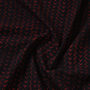 Black - Akola Hand Block Printed Cotton Fabric