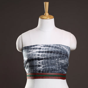 Black - Shibori Tie-Dye Cotton Blouse Piece