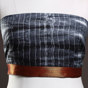 Black - Shibori Tie-Dye Cotton Blouse Piece