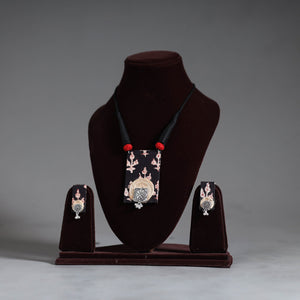 Black - Handmade GS Jute Fabart Necklace Set 03