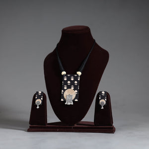 Black - Handmade GS Jute Fabart Necklace Set 05
